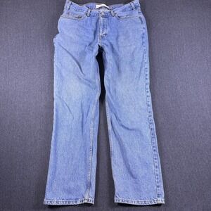 Gap Unisex Blue Original‎ Fit USA Button Fly Straight Leg Denim Jeans Size 38x33